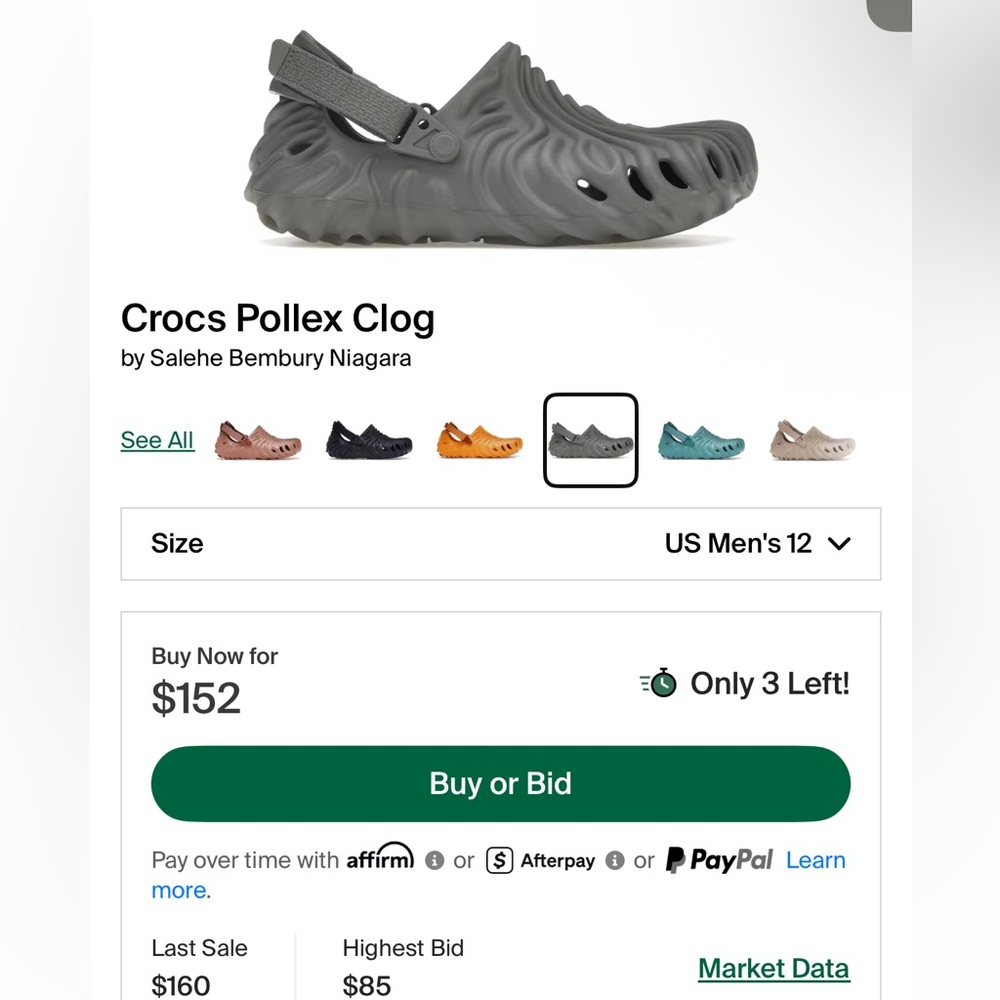 CROCS Pollex Clog in Gray